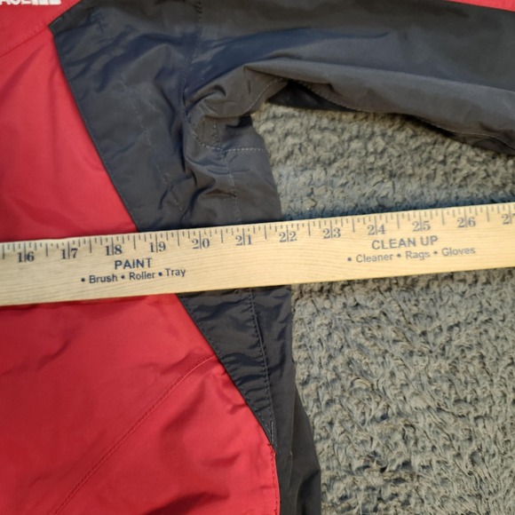 The North Face HyVent Jacket Mens Medium Red Hooded Waterproof Ski Parka Winter - Picture 10 of 13